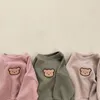 Kl￤derupps￤ttningar 2022 Baby Long Sleeve Clothes Set Infant Boy Girl Girl Sweet Bear Print Sweatshirt Pants 2st Suit Kids Casual Pullover Outfits