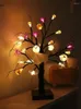 Juldekorationer Halloween LED Black Spooky Birch Tree Light Pumpkin Ghost Ornament Decor for Home Desktop Artificial Lamp
