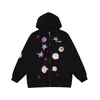 Hip Hop Zip Up Hoodie Sweatshirt Y2K Harajuku broderi Pixel M￶nster Pullover ￖverdimensionerad huva jacka Coat Fashion Loose Tops