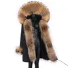 Womens Fur Faux Fashion Winter Jacket Women Real Liner Natural Collar Loose Long Parkas Big Outerwear Detachable 220929