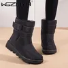 Laarzen wgznyn winter vrouwen waterdicht sneeuwplatform bewaren warme enkel met dikke bont hakken botas mujer 3643 220928