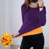 Kadın Sweaters Kadınlar Sonbahar Kalın Altın Velvet İç Aşım Uzun kollu yüksek boyunlu yuvarlak boyun sıcak sıkı oturan M-4XL iç çamaşırı üst