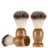 Moda Hogar Hombres Afeitado Barba Cepillo Tejón Afeitado de pelo Mango de madera Aparato de limpieza facial Pro Salon Tool Safety Razor Brushes T2I53103