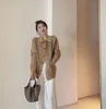 2022 Kadın Kazak Örme Tasarımcı Sonbahar Kış Hırka Örme Gevşek Ceket Çift Harf Baskılı Kazak Bayanlar Dış Giyim Kalın Streetwear