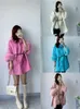 Womens Fur Faux Zdfurshighend Double -faced Woolen Wool Cashmere Coat Midlength Cuff Korean Style Winter 220929