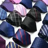 Laço laços 70 cores mens de 8cm design listrado grade xadrez de poliéster de poliéster jacquurd weave comercial cravat acessórios