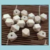 Wood 10 12Mm Wood Geometric Beads Natural Unfinished For Jewelry Making Diy Accessories Wooden Necklace Wholesale 100Pcs Drop Delivery Dhopi