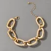 Очарование браслетов панк -золотой металл для женщин, выпадающий геометрический сплав, однослойные, модные ювелирные украшения, 17081