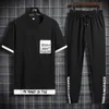 Estate Uomo Casual Set Harajuku Tuta T-shirt Pantaloni Due pezzi Set Streetwear da uomo Tuta sportiva Top Abbigliamento