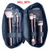 Zestaw szczotek do makijażu klepsydry-10-PCS proszek rumieniec cień do powiek Crease Crealer Eyeliner Smudger Dark-Bronze Metal Mande Cosmetics Tools
