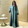 Etniska kl￤der muslimska abaya spetskl￤nning v hals afrikansk dashiki vestido cardigan kimono long mantel kl￤nningar jubah mellan￶stern ramadan arab