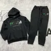 남자 Tracksuits 2022 남자 여자 컬러 Flocking 까마귀 운동복 정장 Trapstar 양털 세트 Hoody G220927