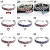 Strass Inlay Elastische Hundehalsbänder Herz Knochenförmige Hunde Halskette Haustier Bling Kristall Diamant Halsband Kleine Katzen Welpen Halskette BH7655 TQQ