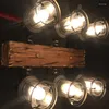 Lampade a sospensione Retro Lampadari in legno massello LOFT industriale Bar rurale americano in legno per decorazioni per la casa vintage Illuminazione lampadario lustro