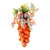 Dekoratif çiçekler el yapımı yapay lale havuç çelenk tabak rattan asma çelenk dekor tatil ön kapı çelenk markası