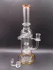 Narghilè in vetro spesso tipo dritto dorato Riciclatore d'acqua da 12 pollici Bong Shisha Oil Dab Rigs per fumare con Banger al quarzo