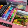 Markers FineLiner Dual Tip Brush Art Pen 36/48/72/60/100/120Colors Watercolor Pens For Drawing Painting Calligraphy Supplies 220929