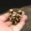 Oggetti decorativi Figurine Rame solido vintage Tre scimmie Scultura in bronzo Decorazioni per la casa Figurine di scimmie in bronzo Miniature Decorazioni per scrivania Miniature 220928