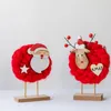 Kerstdecoraties wol vilt elanden santa claus bureaublad ornamenten schattig en warme winkelen raam ambachtelijke decoratie