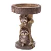 Trädgårdsdekorationer gratis fartyg hart Raccoon Birdbath Polyresin Antik fågelbad för hemgård utomhus dekoration 220928