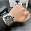 Superclone RM030Watches Wristwatch 디자이너 고급 남성 기계식 감시 레저 030 자동 ers 화이트 스틸 케이스 테이프 시계 SWIS PT3N