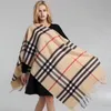 Schal Designer Schal Kaschmir Designerski Szal Schals für Frauen Große weiche Wraps Decke Grob Übergroß Winter Herbst Warm Schwarz Blau Große Tartan Schals Wickelschal