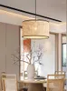 Lâmpadas pendentes Restaurante Candelador de Rattan Restaurante Moderno minimalista Creative Room de estar da sala de estar da varanda de varanda japonesa lâmpada de panela rústica