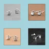 Stud 925 Sterling Sier Mini Crown Ear Studs for Girls Children Gioielli Bravo buon amico per le orecchie carine Regali di compleanno Dropse Giorne Dhbnz