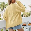 Pulls pour femmes printemps automne femmes blanc col en V tricoté décontracté à manches longues Cardigan court femme boutonné câble pull