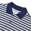 Men's T Shirts Horizontal Stripes Short Sleeve Shirt Mens Summer Hit Color Stitching Lapel T-shirt Casual Loose Half-Sleeve Men