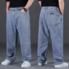 Jeans masculinos Men moda calça de jeans de grande tamanho de algodão plus size calças de carga casual calça calças de rua de rua elástica da cintura larga de perna 10xl 220929
