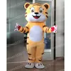 Halloween carino mascotte tigre costume simulazione di simulazione del cartone animato outfit per adulti abbigliamento natalizio di carnivale abito per uomini donne