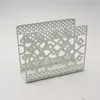 Hollow Storage Boxes Flowers Metal Napkin Holder Paper Dispenser Tissue Rack White Home Party Dining Table Decor 20220929 D3