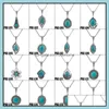 Hänge halsband klassiska turkoshänge turkois halsband för kvinnor mode tillbehör natur sten bröllop smycken 32 stilar dr dhrrn