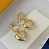 Designer Earring Crystal Stud Earrings for Woman Ear Ring with Heart Gold Gift Jewelry