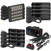 Car 12 LED Strobe Light Luci di segnalazione di emergenza 12V Universal Hazard Flash Impermeabile IP67 Lampada rotonda Sicurezza 4 in 1