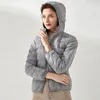 Femmes Down Parkas Femmes Sans Couture Ultra Léger Emballable 90% Blanc Canard Doudoune Résistant À L'eau Respirant Manteau Femme Vestes À Capuche 220929