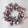 Decorative Flowers 12Styles Simulation Wreath Door Decoration Wedding Props Garland Celebration Home Party Ceiling Green Plants Artificial