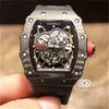 montres montre-bracelet designer Luxury Mens Mechanicsl Watches Engrwolf Watch Richa Milles Rm35-02 Series 2824 Automatic Mechanical Carbon FibeYSDL