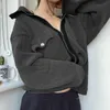 Women Sweters Zagraniczny Turtleeck Sweater Kobiety moda Y2K zamek błyskawiczny swetry swobodny vintage szary płaszcz sweter zimowy 220929