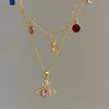 Bijoux de créateurs Collier pendentif Satucon coloré pour femmes Collier Vivian Collier Clavicule Chaîne d'oreilles Cadeau de la Saint-Valentin