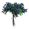 パーティーデコレーション10PCS素朴な人工ブルーベリーフルーツウェディングオフィス用リビングルームの飾りのための偽のベリー植物