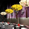 Pendant Lamps Antique Chinese Chandelier Retro Restaurant Teahouse Style Pot Cloth Lantern Hand-painted Lighting