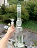 18 pulgadas Green Glass Water Bong Hookahs Mujer 18 mm Tire Perc Oil Dab Rigs Fumar con Bowl Accesorios