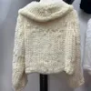 Frauen Pelz Faux Herbst Winter Echte Rex Kaninchen Mäntel Für Frauen Süße Mode Revers DoubleFaced Woven Kurze Jacke Mantel Y3112 220929