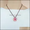 Pendant Necklaces Universe Glass Bead Planets Pendant Necklace Galaxy Rope Chain Solar System Design For Women Christams Gift Drop De Dhxtt