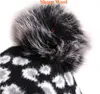 Pompom Beanie Leopard Knitted Hats Detachable Wool Ball Skull Cap Jacquard Fashion Crochet Ski Outdoor Caps Men Women Woolen Hats GWB15872