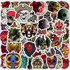 50pcs Halloween Punk Skeleton Stickers التزلج ملحقات فينيل مقاوم للماء للزلاب