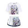 Damskie dresy anime nasza krucjata leat lub powstanie 2 -częściowego 2 -częściowego set t -koszulka streetwear dziewczęta seksowne sportowe letnie krótkie