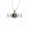 Pendant Sublimation MOM Necklace Thermal Transfer Festival Gift Bag Pendants Silver Necklaces A02